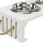 Trixie Be Nordic Set Voerbak / Waterbak Hout / Rvs Wit