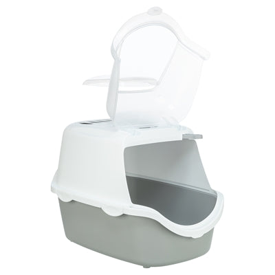 Trixie Kattenbak Vico Open Top Met Kap Lichtgrijs / Wit